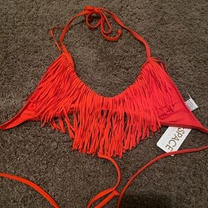 LSpace Fringe Bikini Top orange/Red